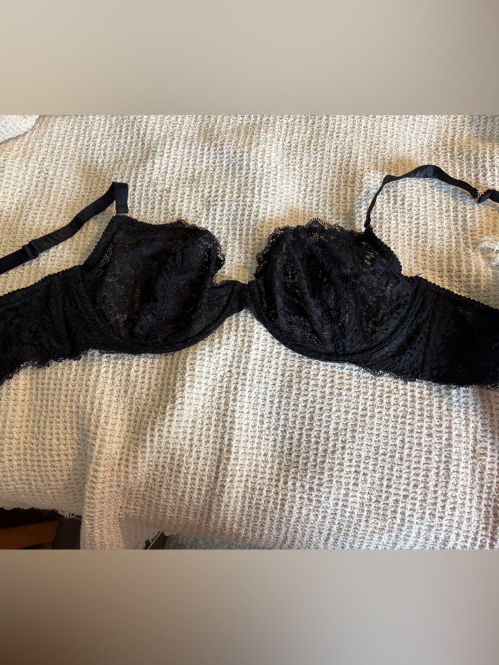 Savage X Fenty Black Lace Underwire Balconette Bra